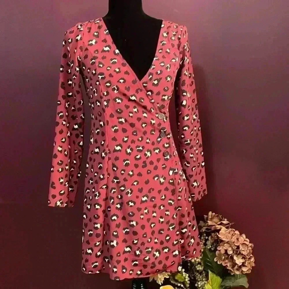 Divided H&M Women’s 6 Wrap Style Animal Print Dress - Picture 1 of 9